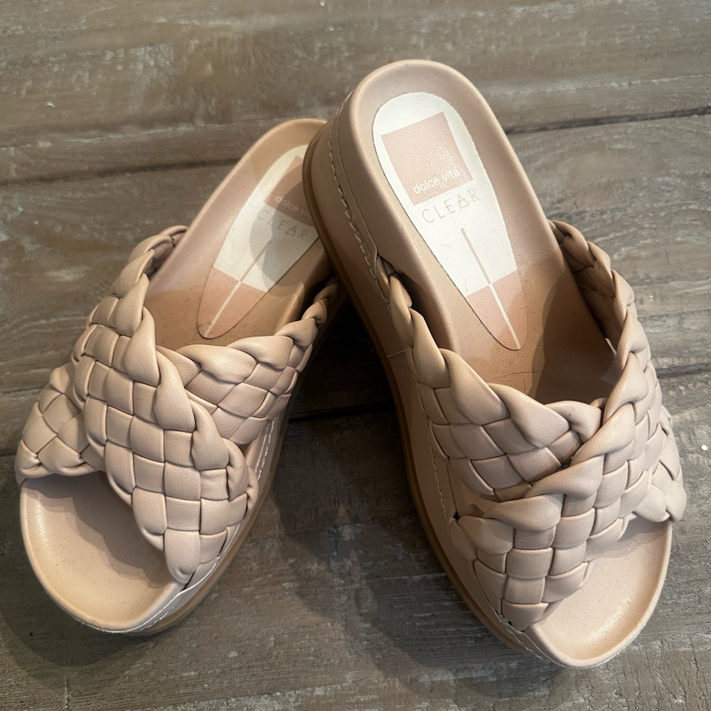 Dolce Vita Nude Woven Mules